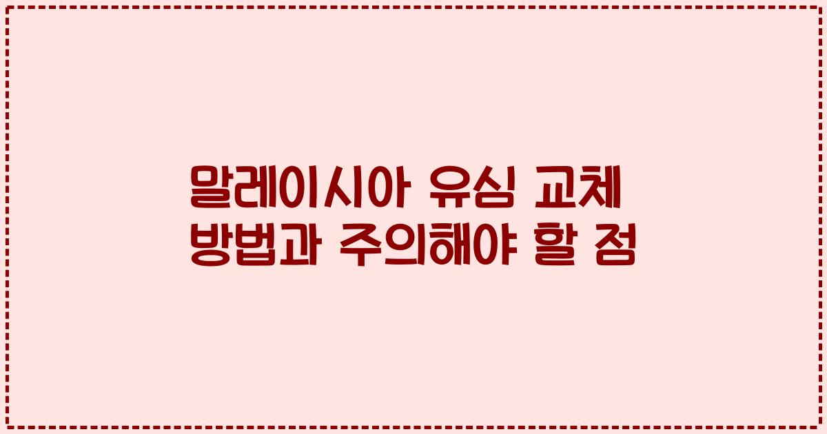 말레이시아 유심 교체 방법과 주의해야 할 점