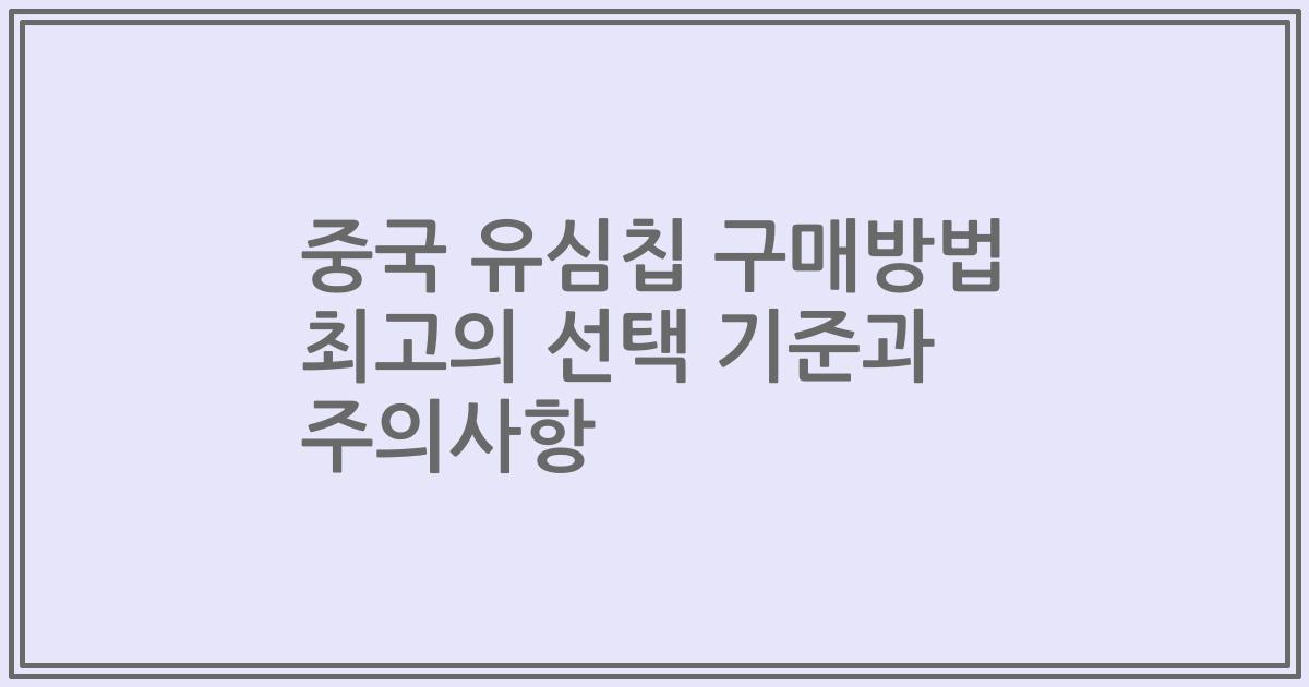 중국 유심칩 구매방법 최고의 선택 기준과 주의사항